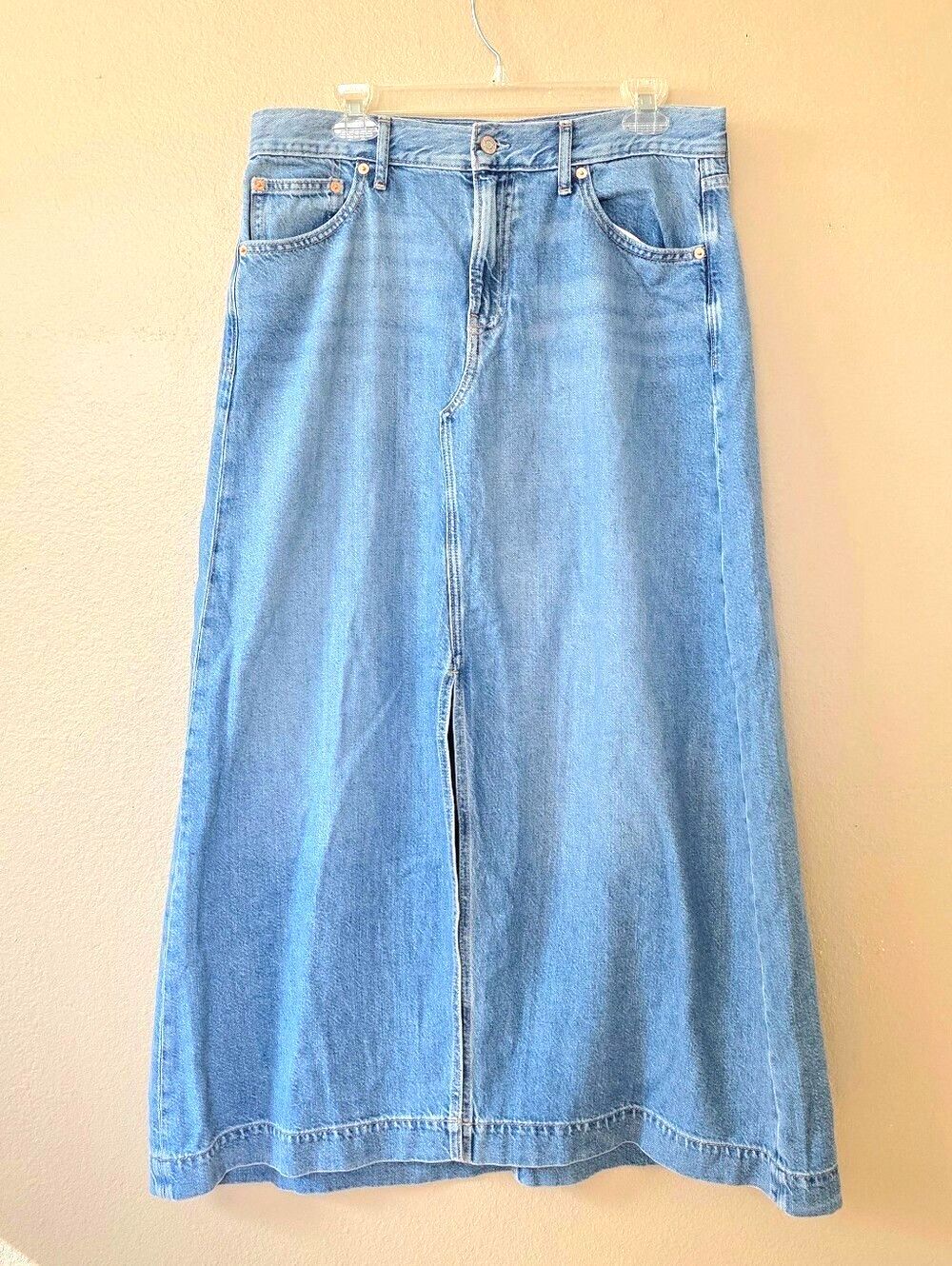 GAP Womens Light Wash Icon Denim Maxi Skirt - Size 12